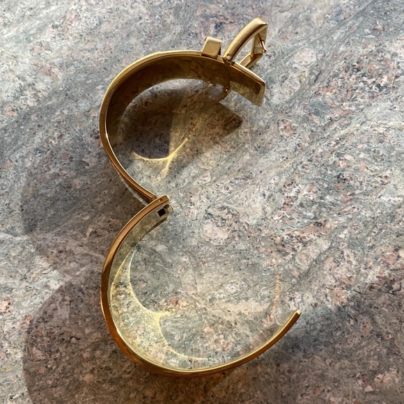 Michael Kors ADJUSTABLE SIZE Wide Buckle Bangle Gold SS, enamel - Picture 11 of 15